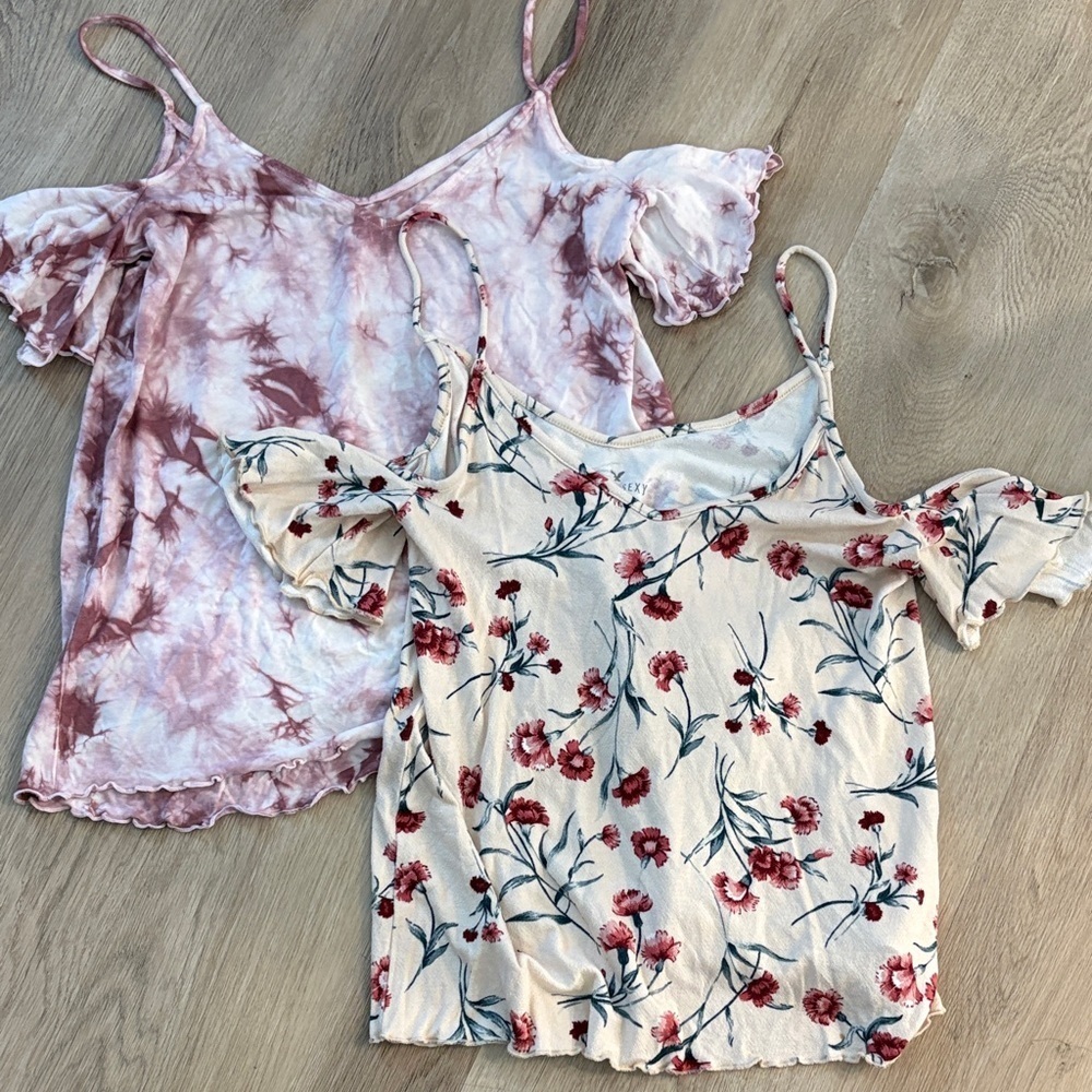 AMERICAN EAGLE OUTFITTERS blouse bundle size XS tie dye floral summer spring